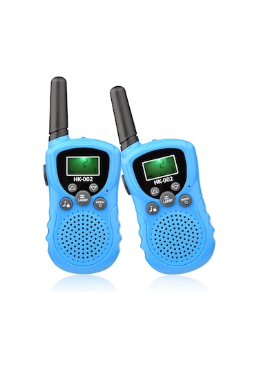 Yaozixa 2'li Mavi Çocuk Walkie Talkie - 3km Uzaklık, 8 Frekans, 99 Kanal, Aydınlatıcı, Düşük Gürültü, Outdoor Oyunlar İçin
