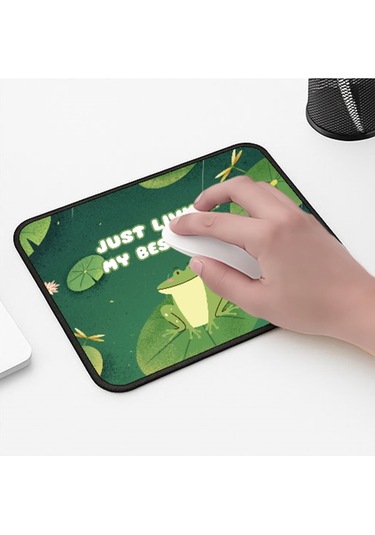 Best Life Kurbağa Tasarımlı 33x28 Cm Mousepad Kaymaz Taban Rahat Konforlu Mouse Pad