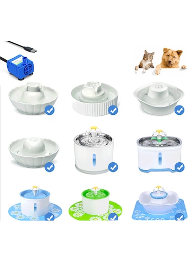 Ecronicword Evcil Hayvan İçme Çeşmesi Su Pompası İçme Çeşmesi