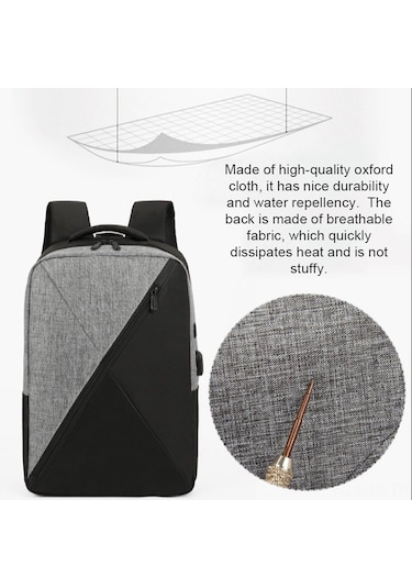 Jeemson Üçlü Set İş Seyahat Sırt Çantası, Usb Şarjlı Oxford Kumaş, Çok Bölmeli Büyük Kapasite, İş/okul/seyahat İçin Mavi MAvi