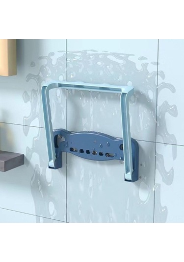 Lemestar Duvar Tipi Gömme Deliksiz Yıkama Tabağı Rafı, Banyo Tabağı Saklama Rafı, Çok Fonksiyonlu Ev Kullanıma Uygun Mavi 2 Adet Mavi