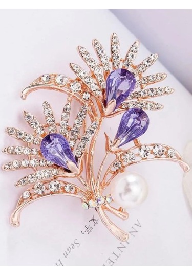 Fashion Jewelry İnci İle Dal Broş 226533247 Altın Rengi