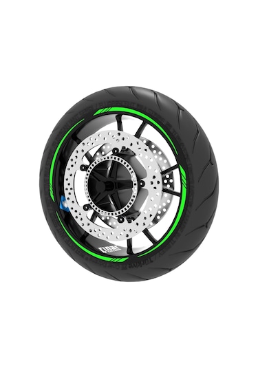 Floresan Yeşil 4 Parçalı Keskin Jant Şeridi Sticker Çınar Extreme