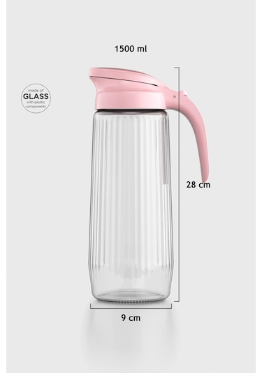 Renga Beluga 1500 Ml Gravürlü Cam Sürahi 111021 Pudra