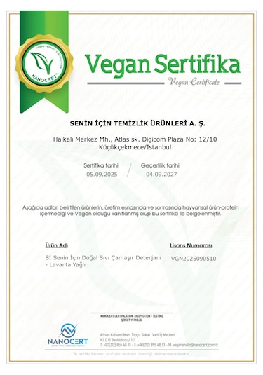 Si Senin İçin %100 Doğal Çamaşır Deterjanı Lavanta Yağlı 1 L