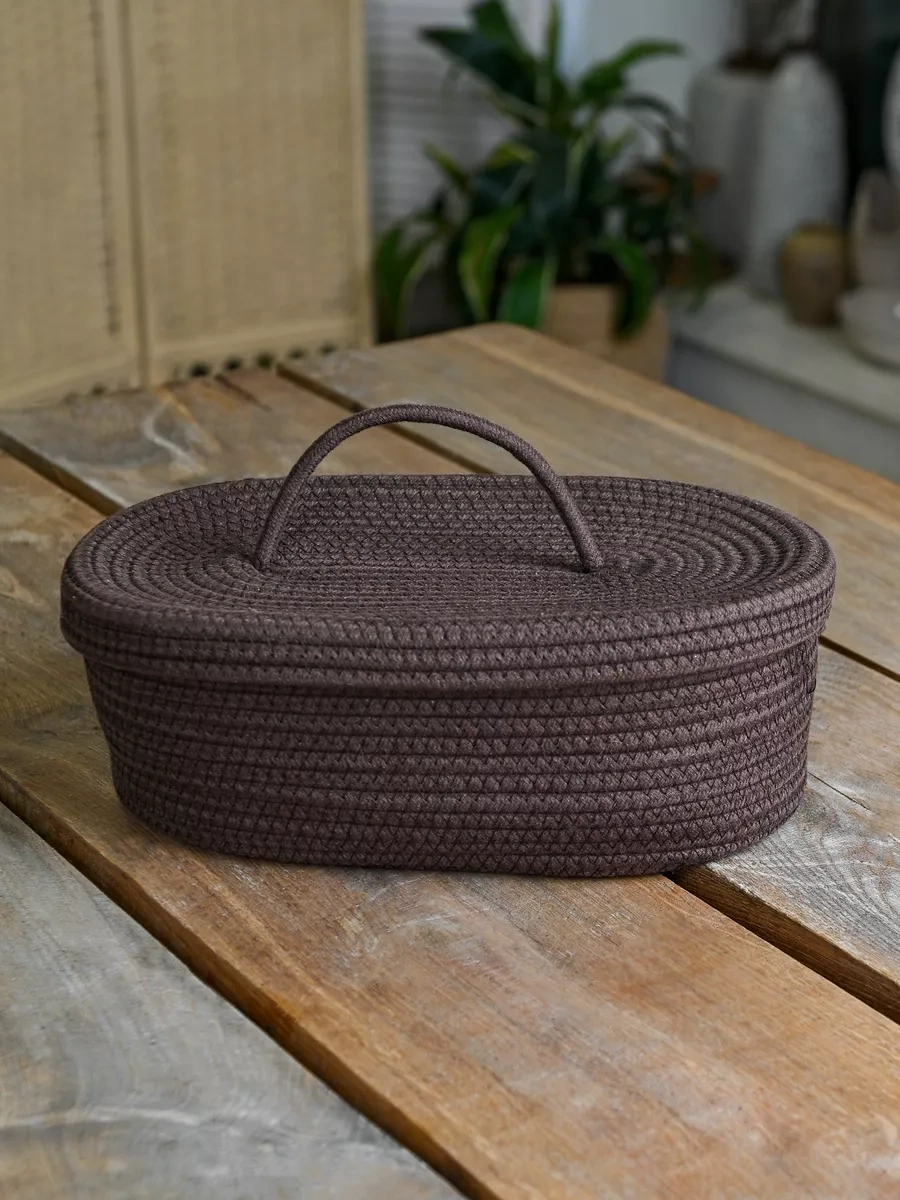 B.baker Masaüstü Dokuma Kapaklı Ekmek Kutusu 205353442 Kahverengi