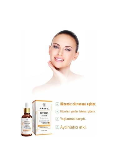 Lasaroz Yüz Bakım Serumu Hyaluronic Acid Vitamin C 30 ML