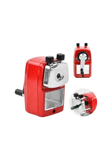 Mas 6732 Masa Tipi Büyük Kollu Kalemtraş - Kırmızı