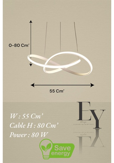 Ey Shop Beyaz Karçiçeği Model 3 Renk Led Beyaz&sarı&günış. Avize Beyaz
