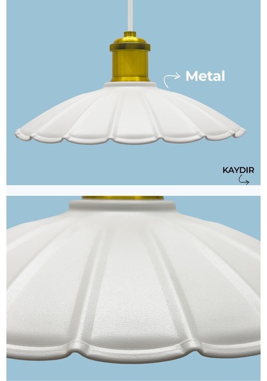 Metal Alven Beyaz Avize, Sarkıt Beyaz