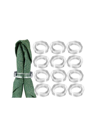 Suntek 5 Adet Peçetelik Halkaları Moda Şeffaf Aile Geometrik