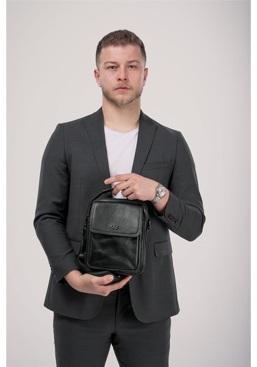 Çççs 31590 Hakiki Deri Askılı Çanta Siyah