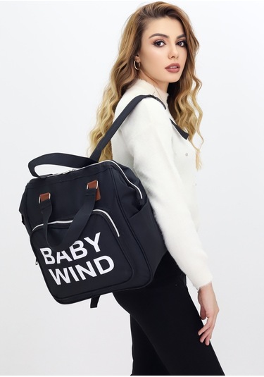 Termal Bölmeli Anne Bebek Bakım Çantası Omuz Askılı Bebek Arabası Uyumlu Geniş Hacimli Omuz Çantası Siyah