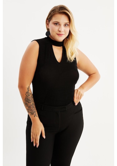 Myline Yaka Detay Buzzy Bluz-Siyah