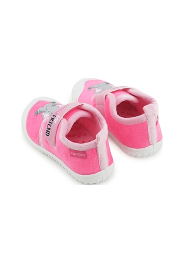 Gezer Kız Çocuk Kışlık Tek Cırt Cırtlı Ayarlanabilir Rahat Taban Ev, Bahçe, Okul, Kreş Panduf Ayakka Fuşya