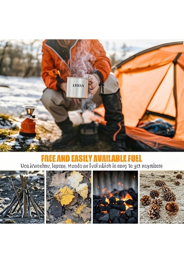 Shineyee 201 Paslanmaz Çelik Gönüllü Odun Ocağı - Kamp, Doğa Yürüyüşleri Ve Pikniklerde Isıtma/pişirme İçin Taşınabilir Alet Gümüş