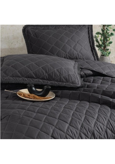 Clasy Çift Kişilik Yatak Örtüsü Tafana Antrasit