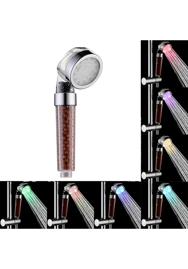 Teltree Led Duş Başlığı 4 Led Işıklandırma 7 Renk Otomatik Değişim Su Akışı İle Aktif Abs Malzeme Standart Bağlantı Uyumlu Diğer