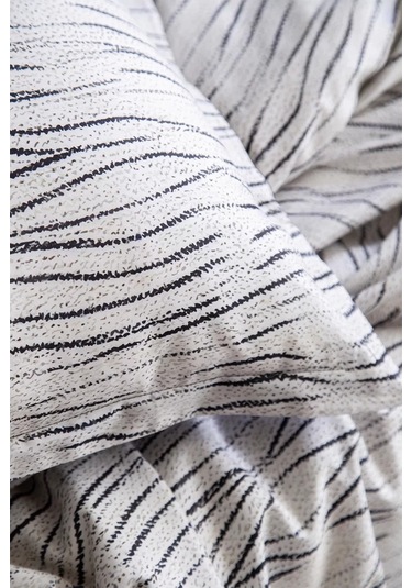 İssimo Home Galaxy %100 Pamuk Saten Çift Kişilik Nevresim Takımı Siyah - Beyaz