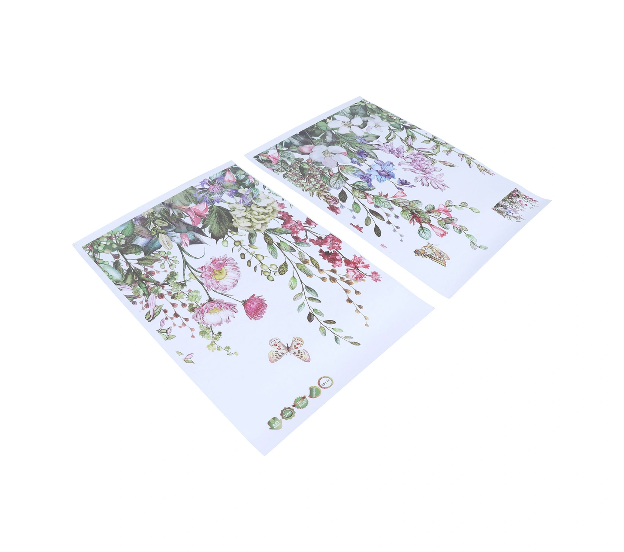 Geeroyoo Bitkisel Desenli Otomatik Yapışkan Duvar Sticker, Canlı Renkler, Pvc Malzeme, Ev Dekorasyonu İçin, Kolay Kurulum, 50x35cm Boyutunda, Paket İçerisinde 2 Adet Ve Sarıçık Çubuğu Dahildir Diğer