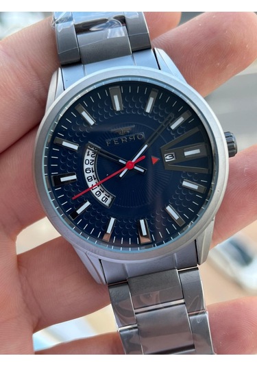 Ferro Çelik Kordon Takvimli Kadran 30 Mt Suya Dayanıklı Erkek Kol Saati Efm11911-bg