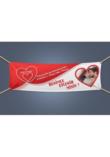 Zemzemreklam Fotoğraflı Evlilik Teklifi Afişi Pankartı