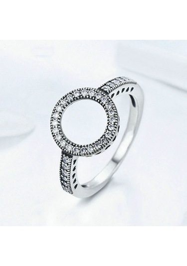 Sones 2 Adet Alaşımlı Şanslı Daire Elmas Halo Yüzük, Yüzük Boyutu: 9 Siyah