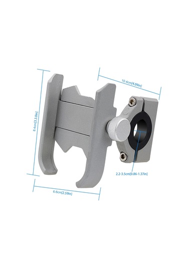 Motosiklet Alüminyum Alaşımlı Basınçlı Döküm Cep Telefonu Tutucu Braketi, Gidon Versiyonu Gümüş Silver