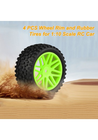 Maiyame 1:10 Ölçekli 4x4 Suv İçin 85mm Yeşil Kauçuk Lastikler, Jantlı, Yüksek Tutku, Engelleri Kolayca Aşar
