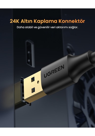 Ugreen Usb 3.0 Uzatma Kablosu 1.5 Metre, Siyah, 30126