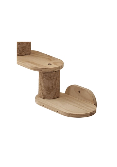 Suntek Kedi Duvar Rafları 4 Adım Ahşap Basamakları Tırmanma