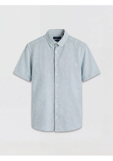 Lc Waikiki Mavi Regular Fit Çizgili Dokulu Erkek Gömlek