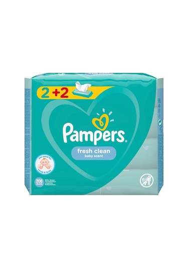 Prima Pampers Baby Yenidoğan Fresh Clean Islak Havlu 52x4 Adet 208 Yaprak 4'lü Set