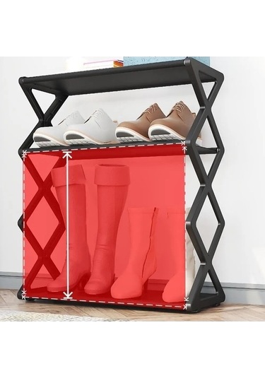 Flybuy Siyah Raf Organizatör Nb Katmanlı Depolama Bosphorusboutique Black-çok Ayakkabı Ambition Px Siyah