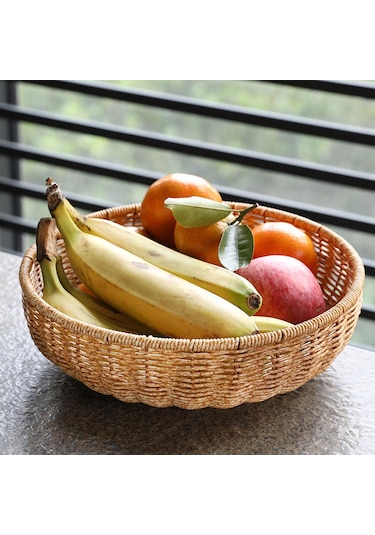 Suntek Rattan Ekmek Sepeti Taklit Dokuma Sepet Çok Amaçlı 20cmx6.5cm Diğer