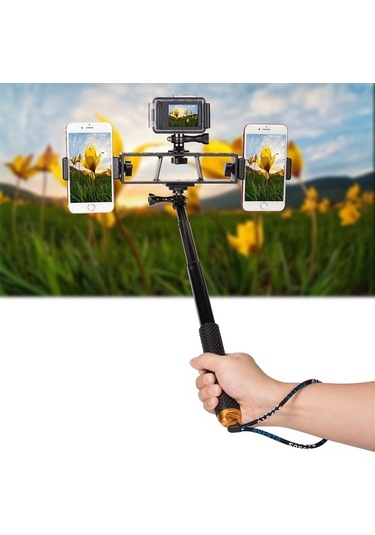 Createtech Puluz Pu395 Kamera Standı & Klip Braketi, 3x1/4 Konu Vidalı, Yayın Ve Video Üretim İçin