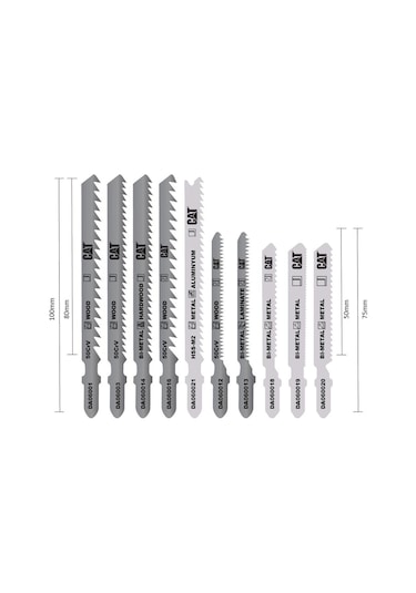 Cat Da06903 10 Parça Profesyonel Metal/ahşap Hassas/kaba Kesim Dekupaj Testere Ucu