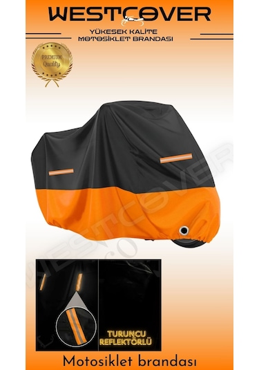 Triumph Tiger 1200 Xca Uyumlu Turuncu Siyah Turuncu Reflektörlü Motosiklet Brandası,çadırı