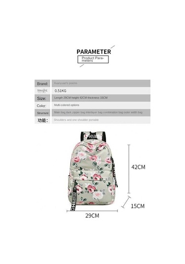Sırt Çantası Bayan Sırt Çantası Etnik Rüzgar Baskı Çiçek Su Geçirmez Büyük Kapasiteli Seyahat Kadın Çantası Öğrenci Okul Çantası Matches The İmage Çok Renkli