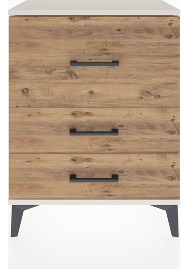 Arges Komodin Tek Raflı 2 Çekmeceli 60x30x80 Aytaşı-çam Aytaşı