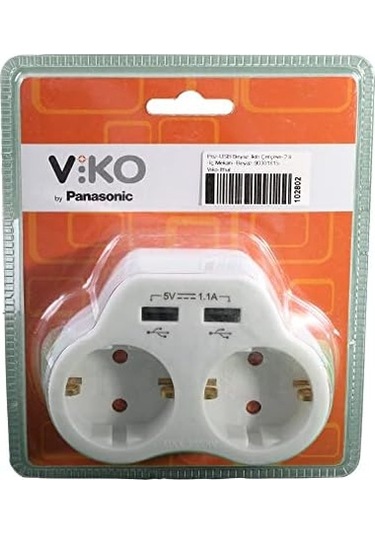 İkili Topraklı Ve Usb Çıkışlı Fiş Priz 1a Vk