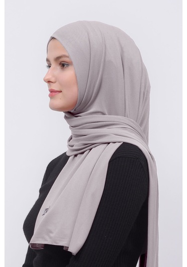 Altobeh Tesettür Kadın Düz Renk Penye Şal Hijab - Açık Vizon
