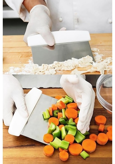 Qniay Çelik Hamur Kesme ve Kazıma Pasta Düzeltme Spatulası