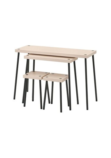 Mutfak Masası Takımı, Huş-siyah, 2 Tabureli siyah