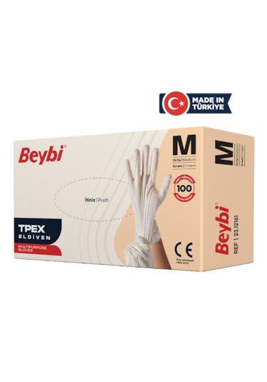 Beybi Tpex Eldiven Krem 100'lü