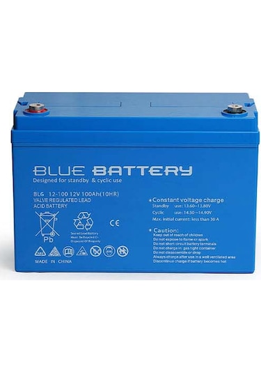 Blue Battery 12 Volt 100 Amper Jel Akü Derin Döngü Blg12-100 Deep