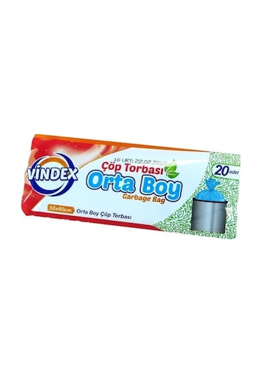 Vindex Orta Boy Çöp Torbası Mavi 55 x 60 CM