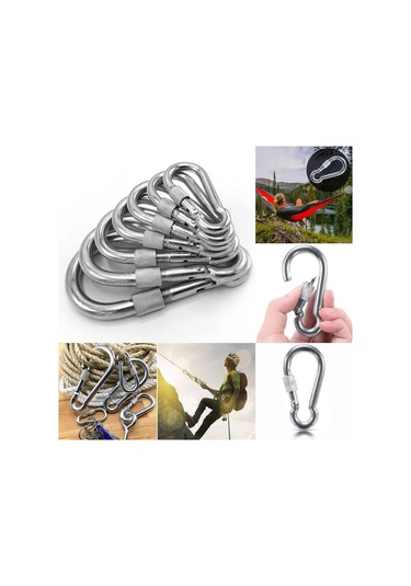 Kilitli Karabina Yaylı Galvanizli 6-8-10-12Mm Ölçü Adet Seçenekli