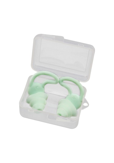 Padalink Su Sporu Ve Uyku İçin Su Geçirmez, Gürültü Engelleyici, Yumuşak Silikon, Köpekbalığı Kanadı Desenli Kulak Tıkacı 1 Çift Yeşil