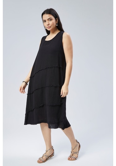 Muslin Elbise Yazın Vazgeçilmesi Siyah